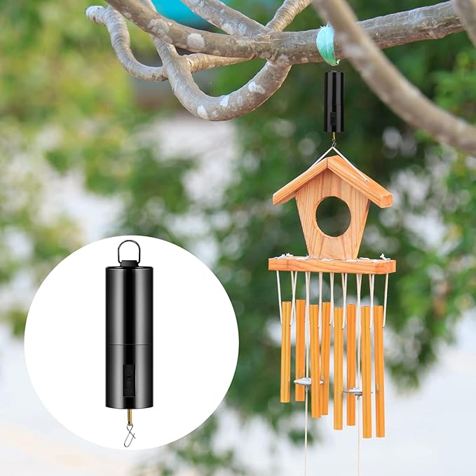 1 Piece Hanging Black Rotating Motor Wind Spinner Mobile Battery Operated Motor Multi-Purposes Rotatable Hook for Garden Decoration Accessory Supplies-BloomoryGarden