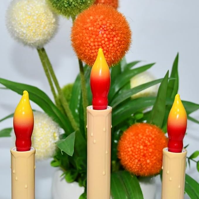 12 Pack C7 Replacement Bulbs E12 Candelabra Bulb - Red Yellow Incandescent Light Bulbs, Perfect as Halloween Christmas Light Bulbs, Candle Light Bulbs, 7 Watt, E12 Base-BloomoryGarden