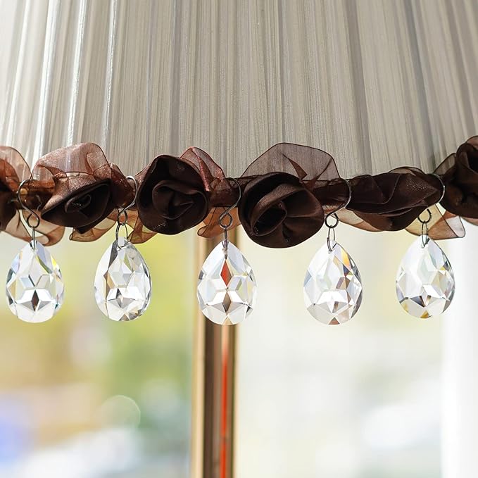 10pcs 38mm Clear Crystal Teardrops Chandelier Parts,Chandelier Crystal Prisms Pendants with Hook,Hanging Crystals for Lamp Window Christmas Tree Decoration Suncatcher-BloomoryGarden