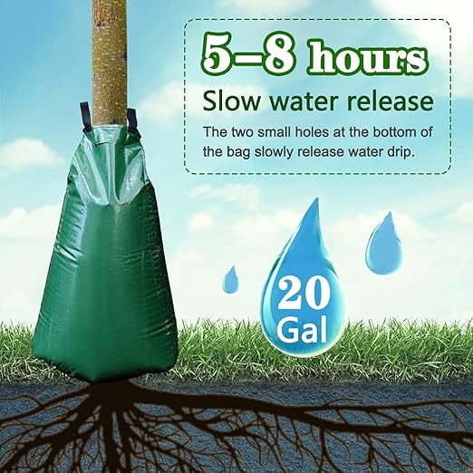 12 Pack 20 Gallon Tree Watering Bags, Reusable, Heavy Duty and Slow Release Gator Bags for Trees, Premium PVC Plant Drip Irrigation Bags,5-8 Hours Releasing Time-BloomoryGarden