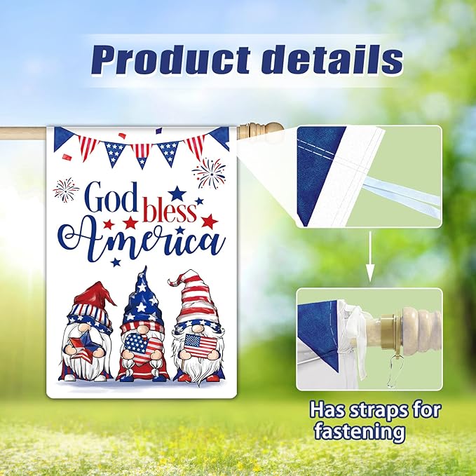12 Pcs Three Gnomes Seasonal Large Garden Flags Double Sided Seasonal Truck Garden Flags for All Seasons Set of 12 Spring Easter Valentine Halloween Christmas Holiday Yard Decoration, Welcome Outdoor-BloomoryGarden