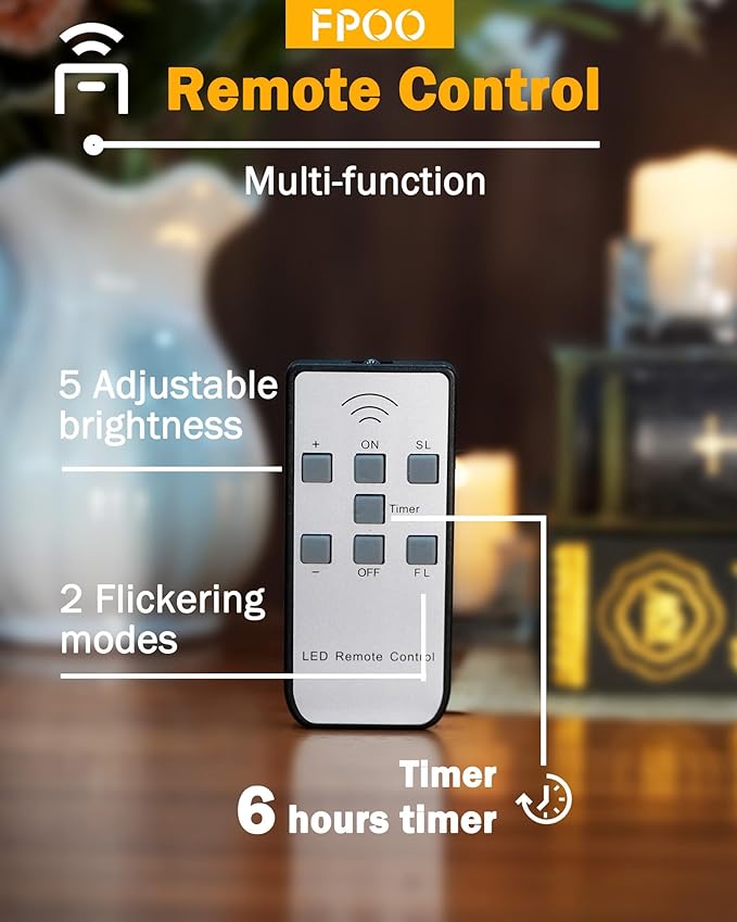 12 PCS Rechargeable Candles Flameless Tea Lights with Remote, USB LED Tealights with Timer Flickering Fake Candle, Votive Tea Light for Halloween, Holiday, Christmas, Party, Home Decorations-BloomoryGarden