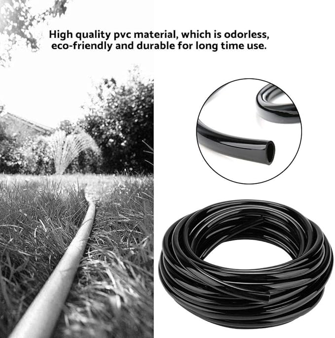 10M Irrigation Watering Hose Systems, 8/11mm PVC Flexible Pipe Drip Hose Tubing Watering Equipment,for Greenhouse flower plants lawn Garden-BloomoryGarden