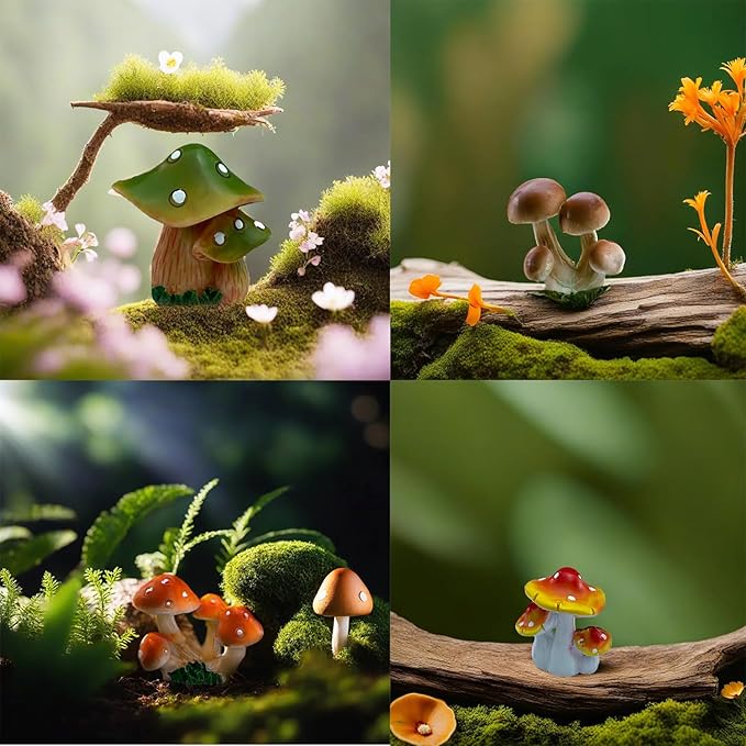 12 Pcs 1.5 to 1.8 Inch Resin Mushroom,Cute Mushrooms Fairy Garden Mushrooms Ornaments for Outdoor Decoration,Home Décor,Cake Decoration,DIY Bonsai Craft …-BloomoryGarden