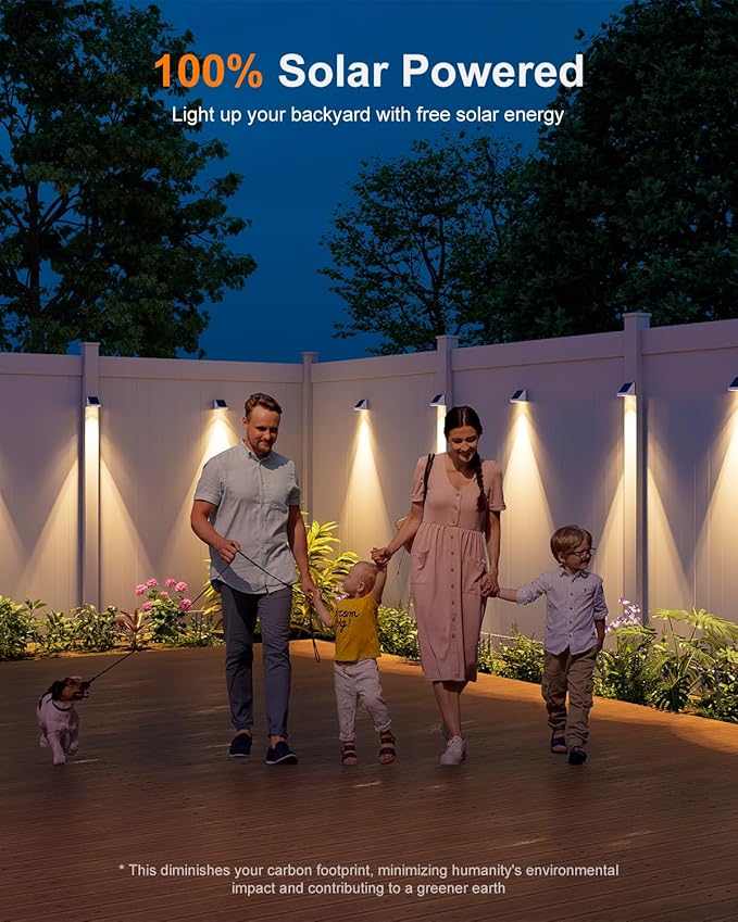 12 Pack Decorative Solar Powered Fence Lights Outdoor Waterproof with Warm White LED Spot Lens, for Outside Deck, Patio, Yard, Rail, Garage, Designed for Wall Lighting, Easy Install ( White Shell )-BloomoryGarden