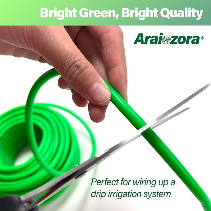 1/4 INCH Drip Irrigation Tubing, 75 ft Roll Green Blank Distribution Hose Perfect for DIY Garden Irrigation System, Hydroponics, Misting Tubing