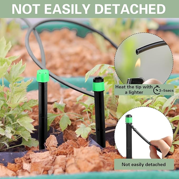 120 Pcs Drip Irrigation Emitters for 1/4'' Drip Irrigation Tubing 60 Irrigation Emitters Sprayer 60 Adjustable 360 Degree Water Flow Drippers for Patio Lawn Garden Watering-BloomoryGarden