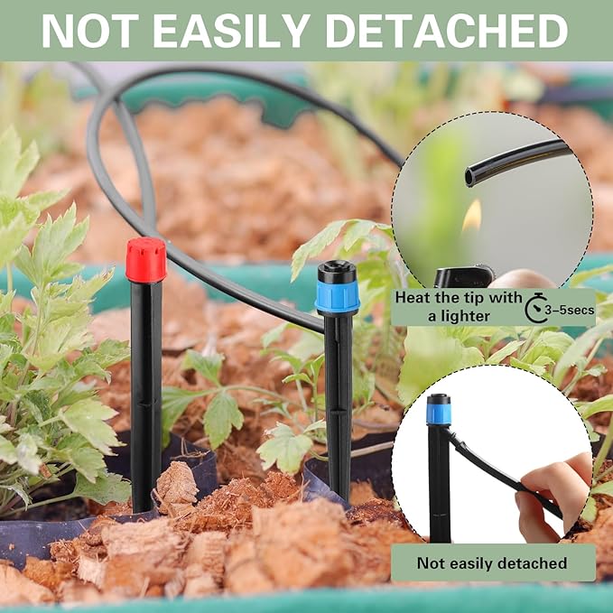 120 Pcs Drip Irrigation Emitters for 1/4'' Drip Irrigation Tubing 60 Irrigation Emitters Sprayer 60 Adjustable 360 Degree Water Flow Drippers for Patio Lawn Garden Watering-BloomoryGarden