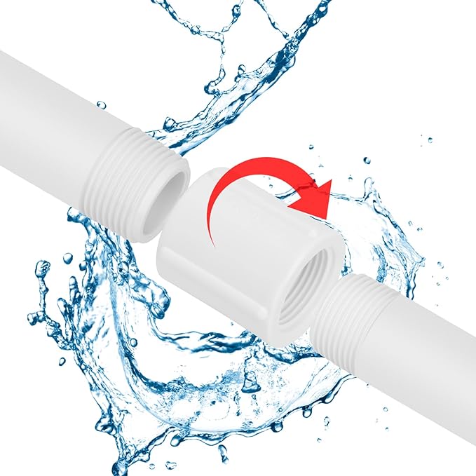10Pack 1/2" Double Female Thread PVC Pipe Coupling Adapter Pipe Fitting Connector SCH40 1/2Inch Female to Female Threaded PVC Coupling Pipe Fitting for Sprinkler,Irrigation,Swimming Pools-BloomoryGarden