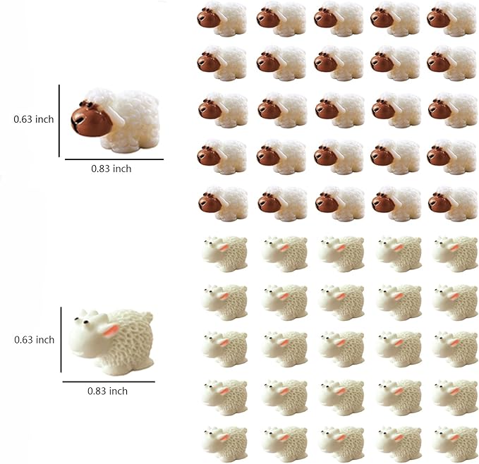 150 Pcs Mini Sheep Figurines Mini Resin Sheep Mini Garden Sheep for Dollhouse Bonsai Micro Landscape Fairy Home Garden Decor DIY Craft-BloomoryGarden