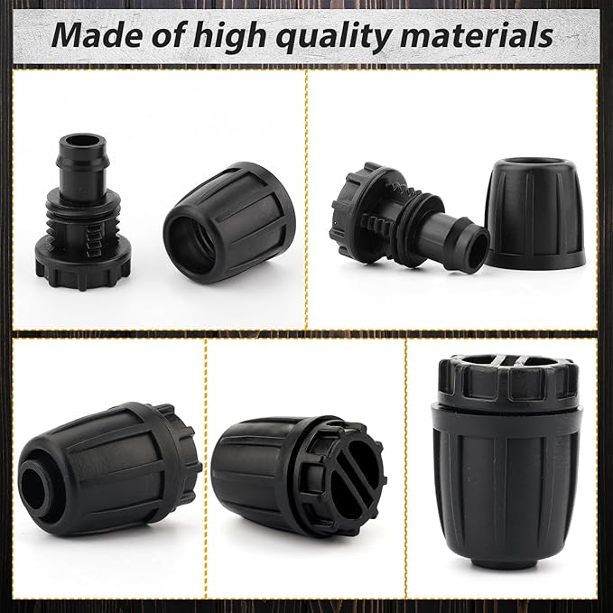 LUTER 12pcs 1/2 Inch Irrigation Fittings End Plugs, Drip Irrigation Fittings Tool Kit for (1/2" ID x0.6-0.63" OD) 16mm Drip Tubing Garden Irrigation System-BloomoryGarden