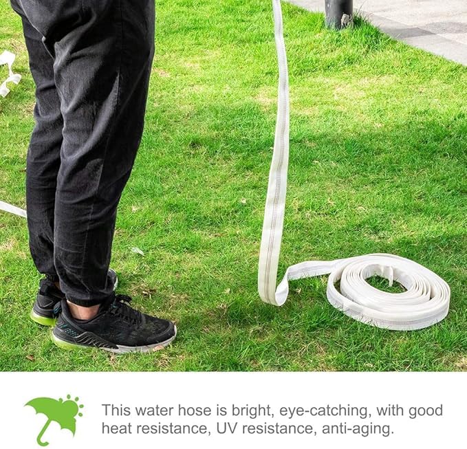 1" 30M-98FT Lay-Flat Hose Water Pool Cleaning Belt Discharge Pump Hose With Aluminum Clamps Fittings Fire Hose Length Connection Pump Hose for House,Garden,Irrigation, Water pumping hose Firehose-BloomoryGarden