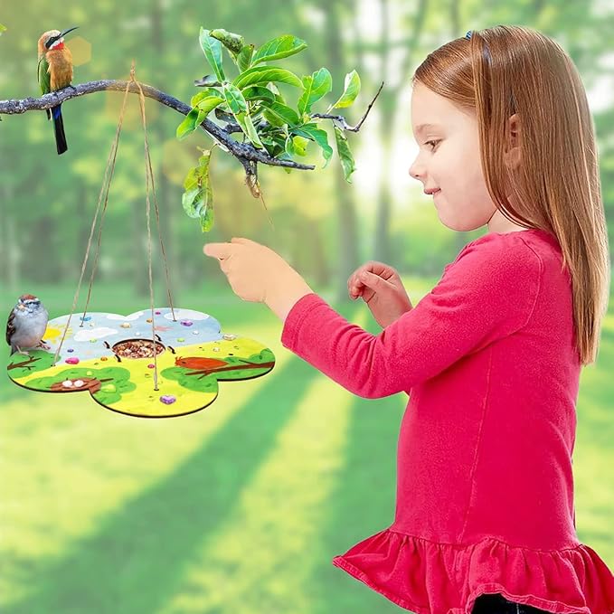12 Pack Bird Feeder Craft Kits for Kids Ages 3-5 4-8 8-12, DIY Wooden Art Painting Outdoor Bulk Toys for Boys & Girls, Easter Christmas Gifts, Party Favor Gifts for Nature Loving Children-BloomoryGarden
