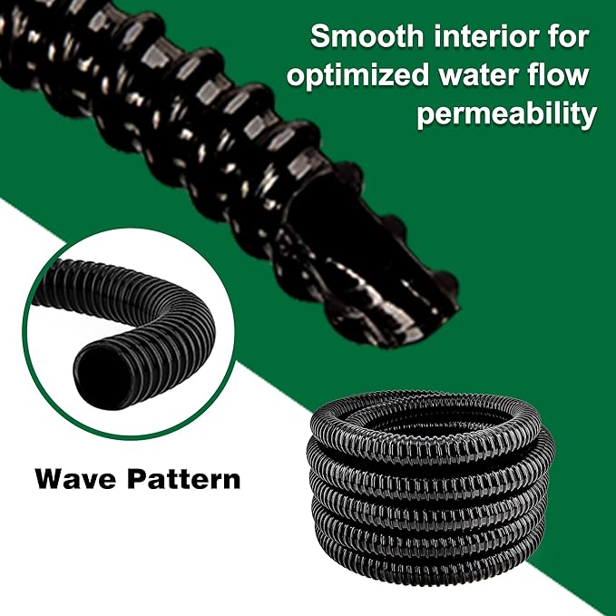 1.25" ID x 23.6 Ft Premium Flexible PVC Pond Tubing - Durable, Kink-Resistant, and Multipurpose for Ponds, Water Features, Filters, and More - Easy Installation and Concealment-BloomoryGarden