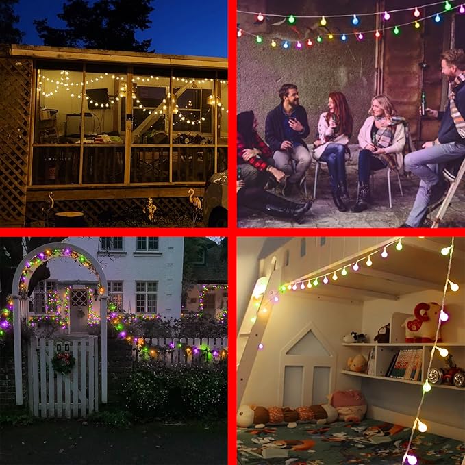 120 LED String Lights 40ft, 9 Lighting Modes Plug in Fairy String Lights for Bedroom Classroom Patio Garden Wedding Party Christmas Outdoor Indoor Decorations (Warm White to Multicolor)-BloomoryGarden