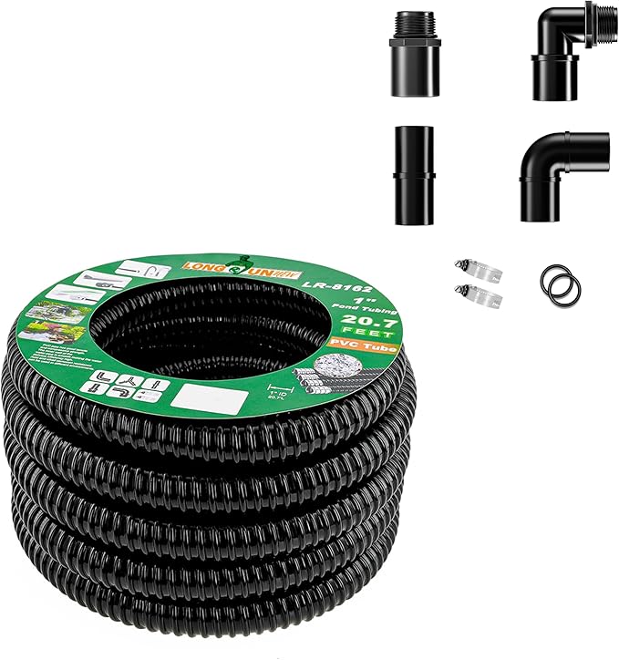 1.25" ID x 23.6 Ft Premium Flexible PVC Pond Tubing - Durable, Kink-Resistant, and Multipurpose for Ponds, Water Features, Filters, and More - Easy Installation and Concealment-BloomoryGarden