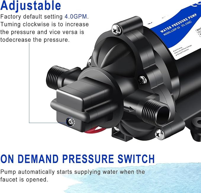 110V On Demand Water Pump 50 psi Water Pressure Booster for Home Utility Water Transfer Circulating Pump for Garden Hose Parts Washer Pump-BloomoryGarden