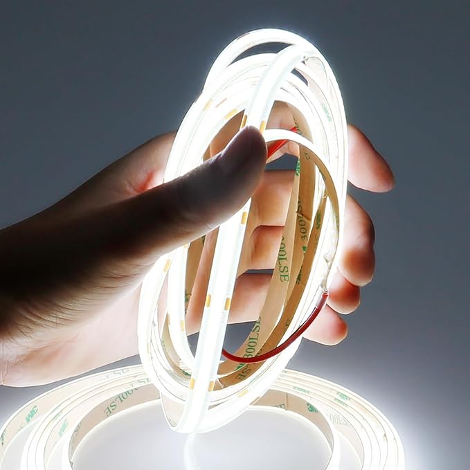 15M/49.2ft 24V COB LED Strip Light Waterproof IP65 Cool White 6000K Uniform Glow 5760LEDs CRI 93+ Flexible LED Tape Lights for DIY Cabinet Bedroom Kitchen Home Decor(No Power Supply)-BloomoryGarden
