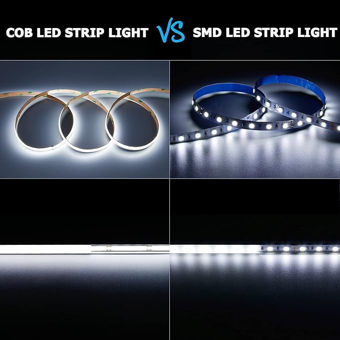10M/32.8ft 24V COB LED Strip Light Waterproof IP65 Cool White 6000K Uniform Glow 3840LEDs CRI 93+ Flexible LED Tape Lights for DIY Cabinet Bedroom Kitchen Home Decor(No Power Supply)-BloomoryGarden