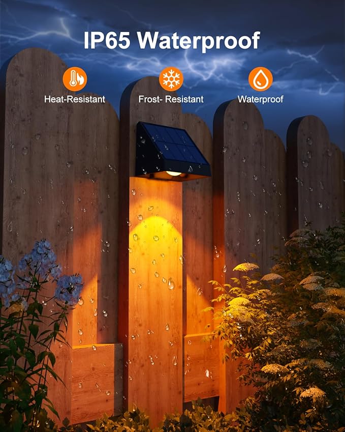 12 Pack Color Changing Solar Powered Fence Lights Outdoor Decorative LED Waterproof Yard Lighting for Outside Wall, Deck, House Patio, Rail, Stair, Backyard, 8 Colorful Modes, Easy 1-Min Installation-BloomoryGarden