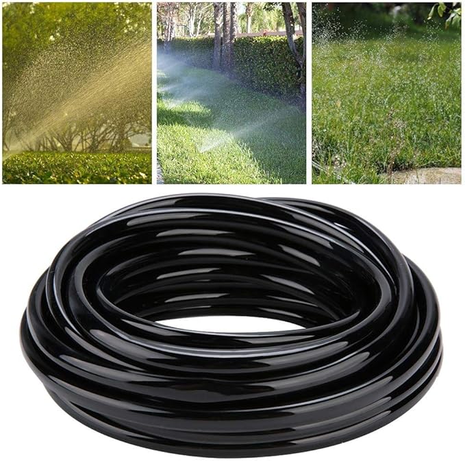 10M Irrigation Watering Hose Systems, 8/11mm PVC Flexible Pipe Drip Hose Tubing Watering Equipment,for Greenhouse flower plants lawn Garden-BloomoryGarden