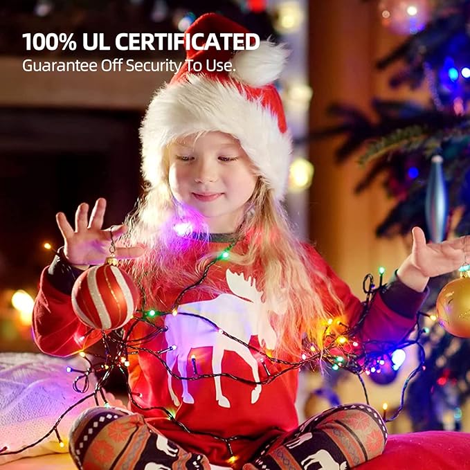 1000 LED 328ft 8 Modes with Timer Christmas String Lights IP55 Outdoor Waterproof UL Certificated Indoor Fairy Lights Garden Patio Wedding Christma Trees Parties Decoration Multicolor-BloomoryGarden