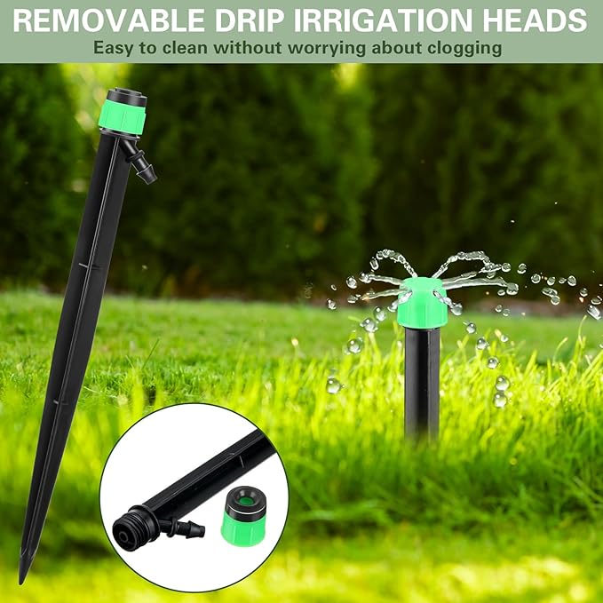 120 Pcs Drip Irrigation Emitters for 1/4'' Drip Irrigation Tubing 60 Irrigation Emitters Sprayer 60 Adjustable 360 Degree Water Flow Drippers for Patio Lawn Garden Watering-BloomoryGarden
