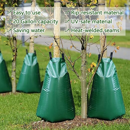12 Pack 20 Gallon Tree Watering Bags, Reusable, Heavy Duty and Slow Release Gator Bags for Trees, Premium PVC Plant Drip Irrigation Bags,5-8 Hours Releasing Time-BloomoryGarden