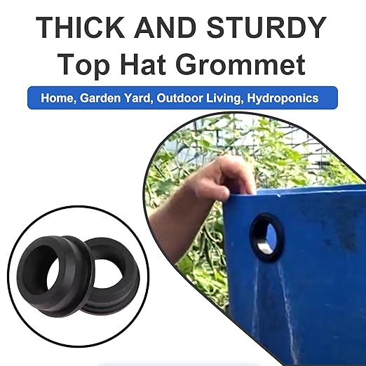 1 Inch Drill Hole, 5/8 Inch ID Silicone Rubber Grommets for Wiring, Automotive, Firewall Hole Plug, Top Hat Grommets for 5/8 Inch OD Vinyl Tubing in Hydroponic and Irrigation Systems, 10 Pack