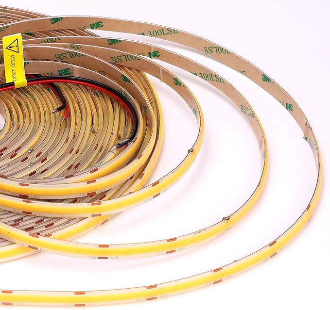 15M/49.2ft 24V COB LED Strip Light Waterproof IP65 Warm White 3000K Uniform Glow 5760LEDs CRI 93+ Flexible LED Tape Lights for DIY Cabinet Bedroom Kitchen Home Decor(No Power Supply)-BloomoryGarden