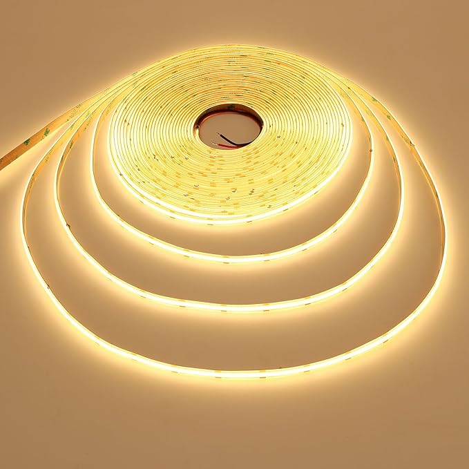 15M/49.2ft 24V COB LED Strip Light Waterproof IP65 Warm White 3000K Uniform Glow 5760LEDs CRI 93+ Flexible LED Tape Lights for DIY Cabinet Bedroom Kitchen Home Decor(No Power Supply)-BloomoryGarden
