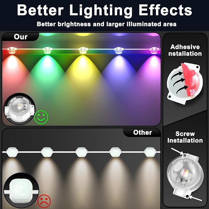 100FT Permanent Outdoor RGB Lights,Waterproof Smart LED Eaves Lights with App/Remote Control,for Christmas and All Holiday Decor,Daily and Accent Lighting,House Roof and Garden Lighting-BloomoryGarden