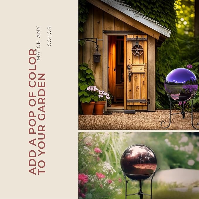 12" Tall Iron Gazing Ball Stand, Classic Stylelish Garden Hardware Metal holder for 8/10/12-Inch, Strong and Durable handmade Gazing Globe Display Stand Decoration for Outdoor, Home, Yards-BloomoryGarden