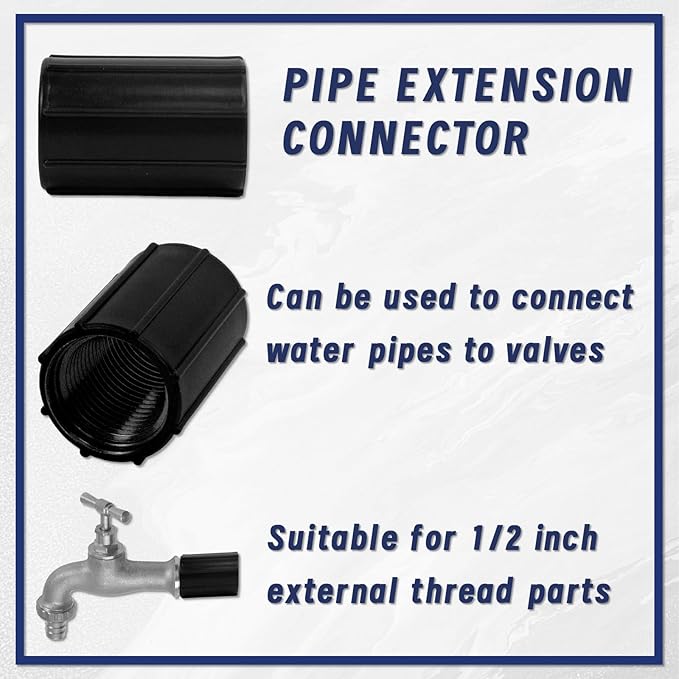 12 Pcs 1/2 Inch Female Threaded PVC Fitting Black PVC Female Adapter Pipe Fittings Drip Irrigation System for Irrigation Pipes Riser Extension (Black)-BloomoryGarden