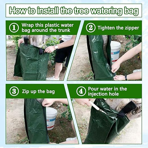 12 Pack 20 Gallon Tree Watering Bags, Reusable, Heavy Duty and Slow Release Gator Bags for Trees, Premium PVC Plant Drip Irrigation Bags,5-8 Hours Releasing Time-BloomoryGarden