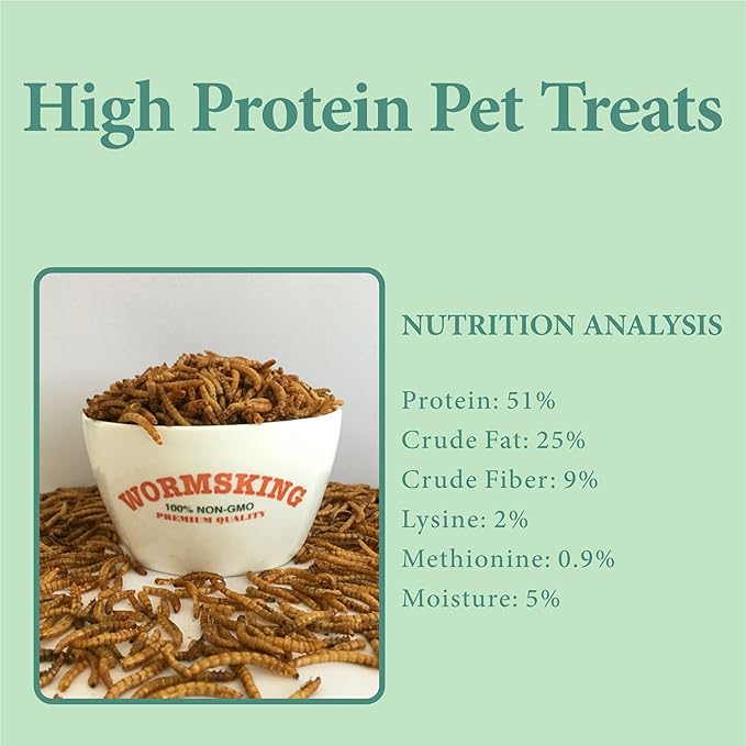 10LB Dried Mealworms, High Protein Meal Worms for Poultry, Wild Birds, Hedgehogs, Hamsters, Reptiles, Great Chicken Food, Bird Food-BloomoryGarden