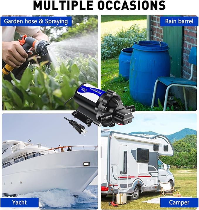 110V On Demand Water Pump 50 psi Water Pressure Booster for Home Utility Water Transfer Circulating Pump for Garden Hose Parts Washer Pump-BloomoryGarden