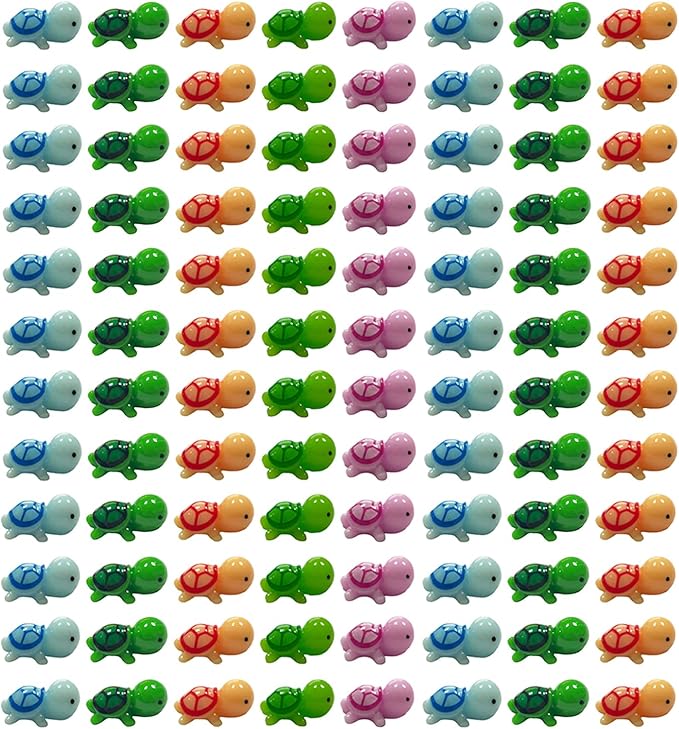 150 Pcs Miniature Sea Turtle Figurine Tiny Sea Turtles Mini Turtle Statue Animal Figure Sea Turtle for DIY Garden Decoration Fish Tank Cake Home Decor-BloomoryGarden