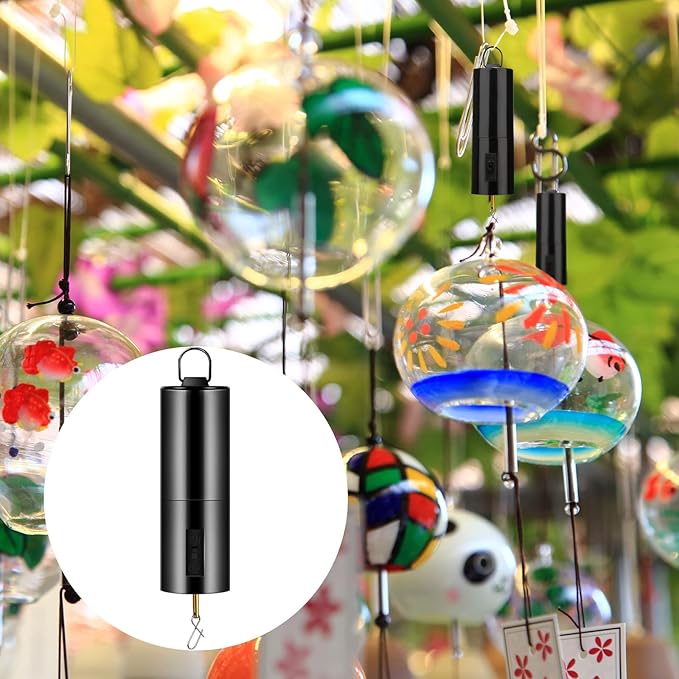 1 Piece Hanging Black Rotating Motor Wind Spinner Mobile Battery Operated Motor Multi-Purposes Rotatable Hook for Garden Decoration Accessory Supplies-BloomoryGarden