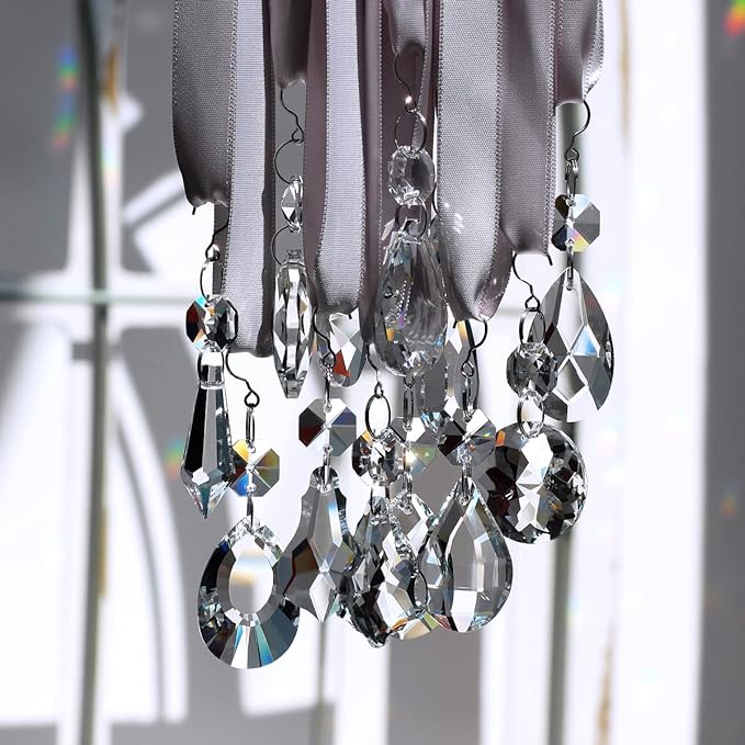 12pcs Glass Crystal Chandelier Prisms, Rainbow Hanging Crystals Suncatcher for Windows, Home Decoration-BloomoryGarden
