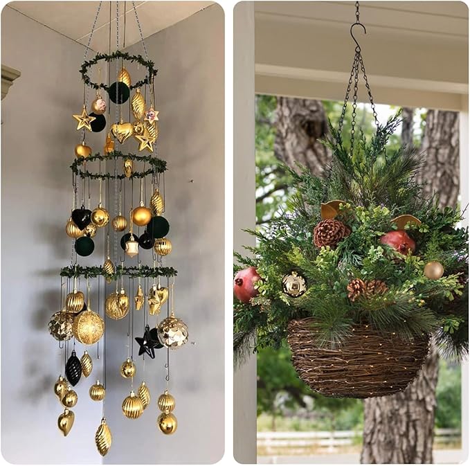 15 Pack 25" BLK Storagehook Black Hanging Chains with Hooks for Hanging Bird Feeders Planters Baskets Billboards Lanterns Wind Chimes Ornaments-BloomoryGarden