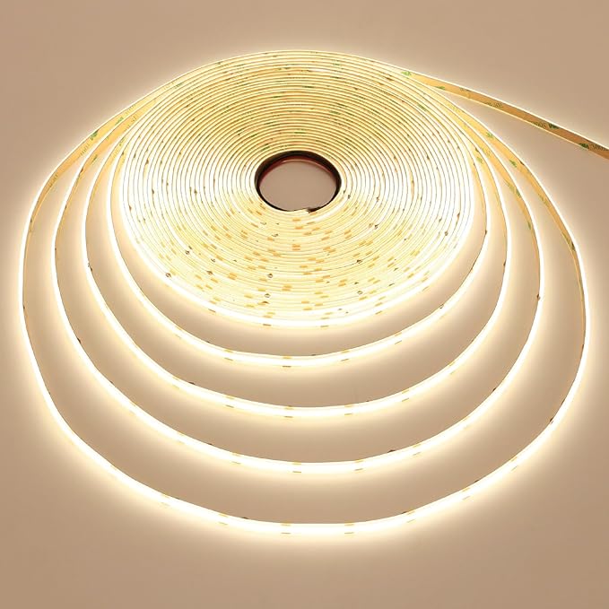 15M/49.2ft 24V COB LED Strip Light Waterproof IP65 Natural White 4000K Uniform Glow 5760LEDs CRI 93+ Flexible LED Tape Lights for DIY Cabinet Bedroom Kitchen Home Decor(No Power Supply)-BloomoryGarden