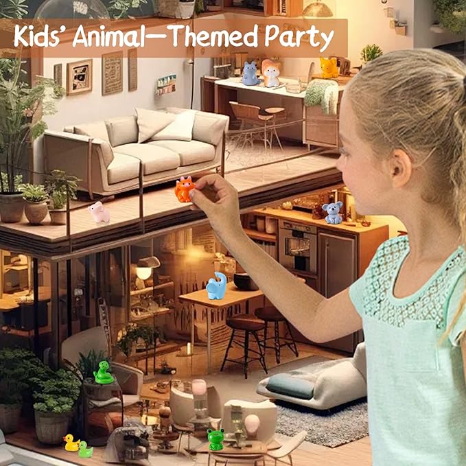 150 Pieces Mini Resin Animals Mini Resin Figures Tiny Resin Animals Model Set for DIY Miniature Garden Decor, Dollhouse Ornament,Succulents Plants Ornaments, Animals Party Favors-BloomoryGarden