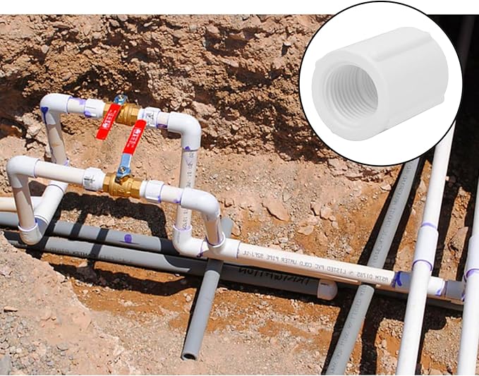 10Pack 1/2" Double Female Thread PVC Pipe Coupling Adapter Pipe Fitting Connector SCH40 1/2Inch Female to Female Threaded PVC Coupling Pipe Fitting for Sprinkler,Irrigation,Swimming Pools-BloomoryGarden