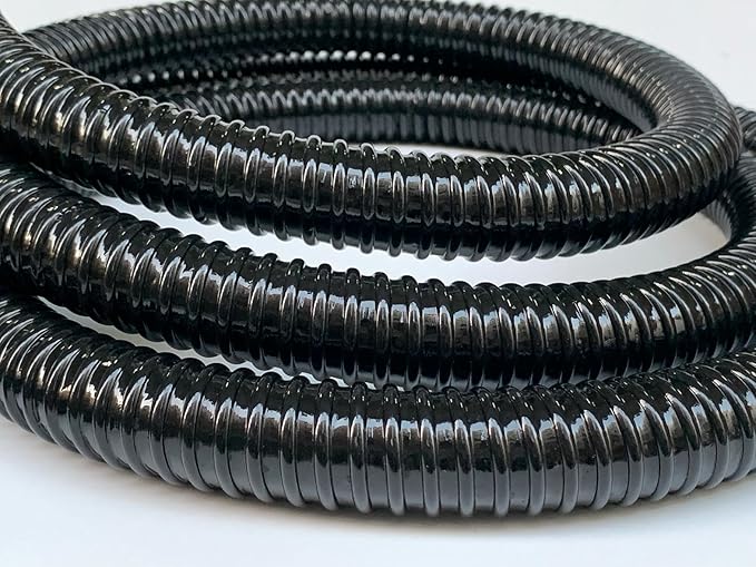 1 1/2 Inch Pond Sump Pump Discharge Hose Corrugated Water Hose Black PVC Strong Flexible Tubing 10Ft-BloomoryGarden