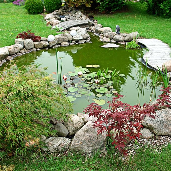 14 x 14 FT Pond Liner, 20 Mil Fish Pond HDPE Liner, Pond Liners for Outdoor Ponds, Koi Ponds, Garden Fountain, Waterfall-BloomoryGarden