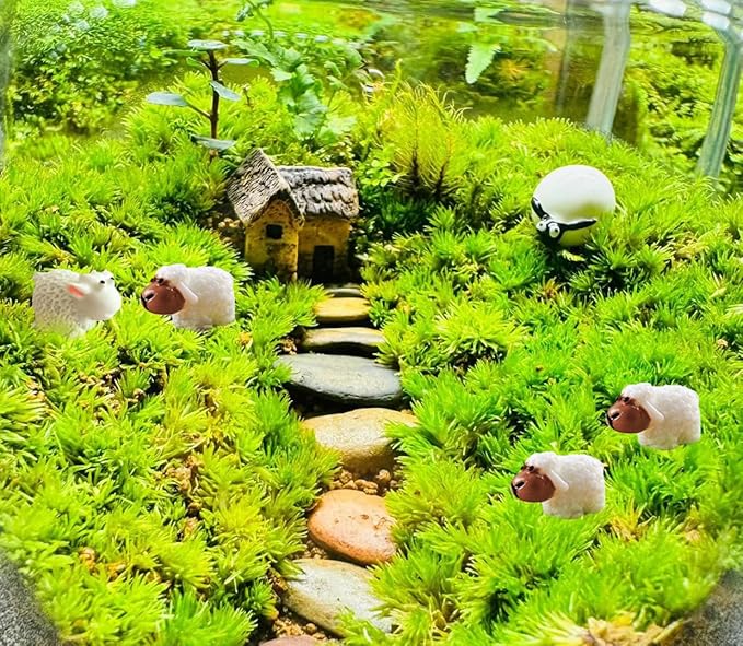 150 Pcs Mini Sheep Figurines Mini Resin Sheep Mini Garden Sheep for Dollhouse Bonsai Micro Landscape Fairy Home Garden Decor DIY Craft-BloomoryGarden