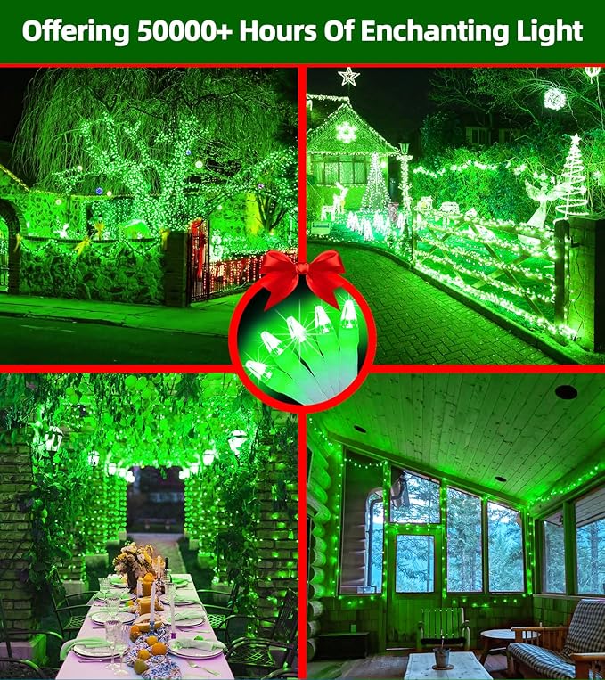 1500 LED Chrstmas String Lights, 492FT Super Long Christmas Lights with 8 Modes, Christmas Tree Lights with Timer Memory for Indoor Outdoor Tree Fence Garden Xmas Wedding Party Decor Green-BloomoryGarden