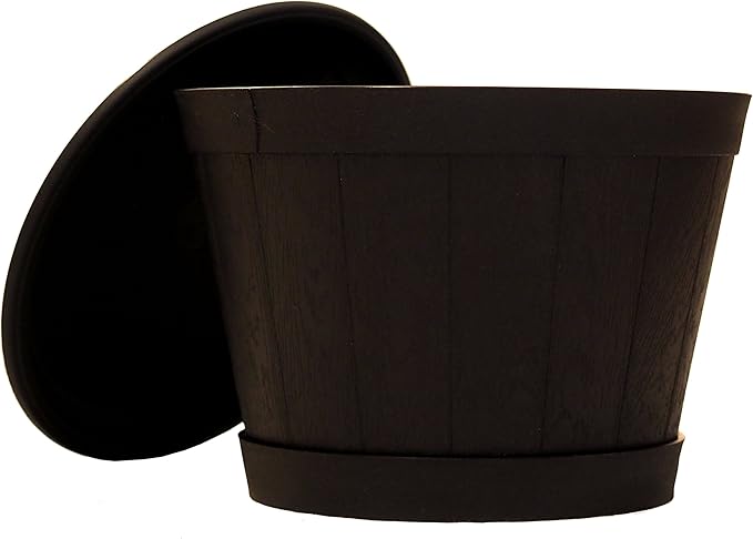 11" Decorative Heavy Duty Tray/Saucer (2 Pack) Pot/Planter Base for Indoor/Outdoor Decor (11 inches, Black)-BloomoryGarden