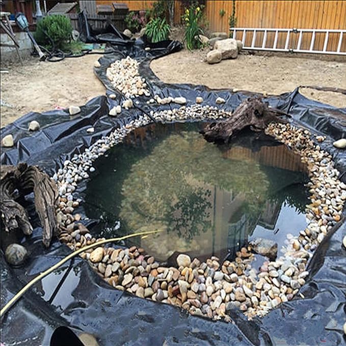 10 x 15 FT Pond Liner, 20 Mil Fish Pond HDPE Liner, Pond Liners for Outdoor Ponds, Koi Ponds, Garden Fountain, Waterfall-BloomoryGarden